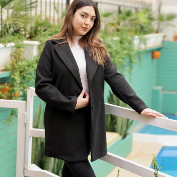 Veste en Cachemire de Laine Noire