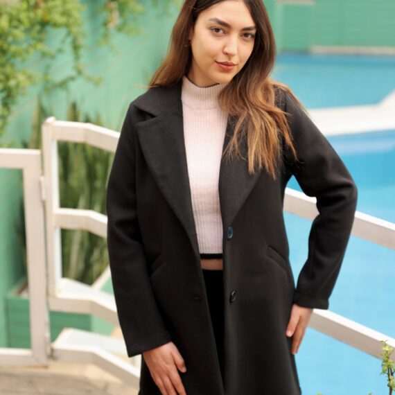 Veste en Cachemire de Laine Noire